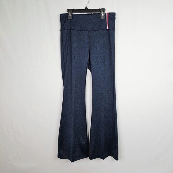 TOMMY HILFIGER SPORT Yoga Pants High Rise Flared BLUE size M Athletic Athleisure - Picture 4 of 9